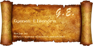 Gyenes Eleonóra névjegykártya